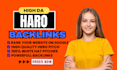 do high quality seo backlinks with haro pitches and replies