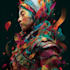 do expressive colorful abstract portraits