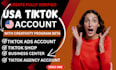 create warm up US  tiktok, instagram account for the US audience