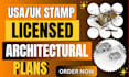 draw, pe stamp architectural, structural, mep plans for city permit in usa, uk