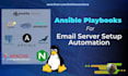 provide ansible playbooks for automated email server setup