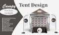 design canopy tent, table cover, feather flag, tent, or signage