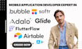 develop mobile app, flutterflow, adalo, airtable softr, glide, appsheet, kintone