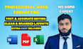 redesig word documents, reformat ms word documents, clean and edit ms word files