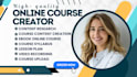 build online course content creation, ai training video teachable course website