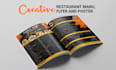 make creative food or restaurant manu, flyer, poster or brochure