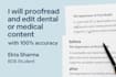proofread and edit dental or medical content with accuracy