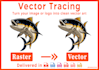 convert raster images to vector, trace logo, and vectorize artwork
