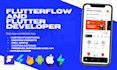 build flutterflow mobile app, flutter flow app, mvp with firebase and API