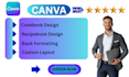 do professional canva cookbook design menu design ebook or recipe ebook design