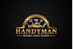 design construction, handyman, builders, contracting, roofing logo