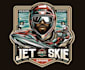 design vintage jetski logo with vector file
