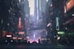 do cyberpunk scifi futuristic city