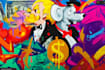 create graffiti pop art canvas designs and murals