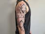 create sleeve tattoo design in geometric style