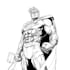 draw black and white comic superhero character line art