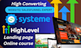clone systeme io expert website landing page online course go high level funnel