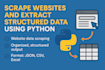 scrape websites and extract structured data using python