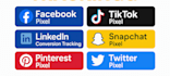 set up tiktok, snapchat, pinterest, linkedin pixels, and conversion tracking