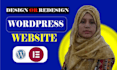 create a responsive wordpress website landing page  design, redesign