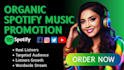 do spotify music promotion to real listners and grow your audience worldwide