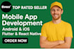develop custom ios and android mobile apps using flutter or react native