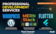 do wordpress, mern stack, react and flutter app development