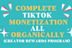 do organically tiktok promotion tiktok monetization creator reword program
