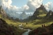 create concept art, fantasy landscapes, background scenes
