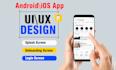 design mobile app login, splash screen, onboarding screens