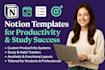 custom notion templates for productivity and notion workflow study habit tracker
