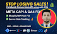 fix meta pixel for shopify, wp, setup meta capi, ga4 server side via GTM, stape