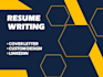 write resume, cv and cover letter