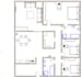 draw a 2d plan with dimensions and furniture