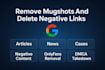remove negative links mugshots articles cases and false bad news on google