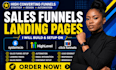 build sales funnels and landing pages in systeme io, gohighlevel or clickfunnels