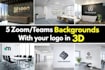 create a  virtual background and include a free logo design
