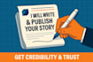 write and publish articles about you on top media sites