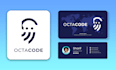 design modern tech startup security saas logo with branding kit