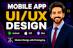 design modern mobile app UI UX in figma for android and ios