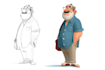 design a 2d cartoon character