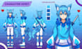 draw anime reference sheet or character sheet for vtuber and your oc