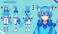 draw anime reference sheet or character sheet for vtuber model