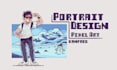 create a full body pixel art portrait with custom elements