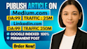 write and post google index backlinks on medium,com, linkedin,com premium sites
