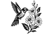 design eye catchy minimal hummingbird, flower logo with unlimited revisions