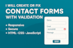 create or fix contact forms with validation