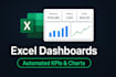 build dynamic excel dashboards with kpis, charts, reports