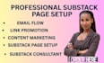help you with substack account through consultation, substack setup and growth