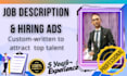write job descriptions and hiring ads that convert